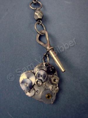 Necklace - Heart Is Hanging By A Key - Metal