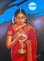 The Light Of Knowledge - Oil On Canvas Paintings - By Ragunath Venkatraman, Realism Painting Artist