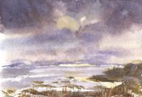 Landscape Coastline 01 - Watercolor Paintings - By Hans Aabeck-Ackermann, Impressionist Painting Artist