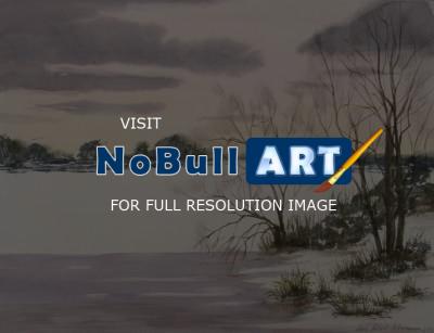 Watercolor Paintings - Winter Landscape 02 - Watercolor