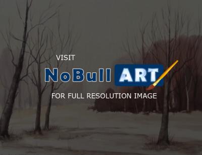 Watercolor Paintings - Winter Landscape 07 - Watercolor