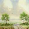 Sunny Springtime Landscape - Watercolor Paintings - By Hans Aabeck-Ackermann, Impressionist Painting Artist