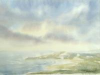 Watercolor Paintings - Seashore Coastline Landscape 21 - Watercolor