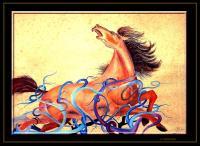 American Mustang - Oil Paintings - By Announi Abdelali, Symbolisme Painting Artist