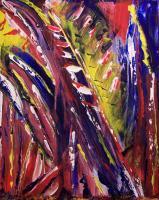Flaming Cactus - Acrylic Paintings - By Aaron Ulrich, Expressionism Painting Artist