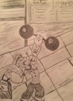 Popeye - Pencil Drawings - By Charles Wallace, Sketch Drawing Artist