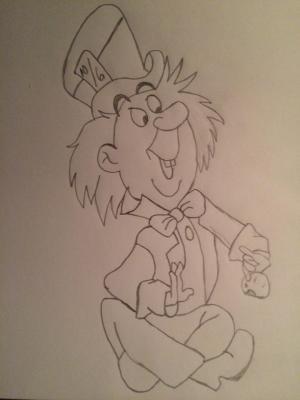 Cartoons - Mad Hatter - Pencil