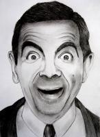 Mrbean Aka Rowan Atkinson A4 - Paper Drawings - By Ronald Fernandes, Pencil Sketch Drawing Drawing Artist