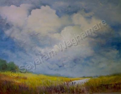 30 Moods Of Nature - Clouds And Yellow Fields - Oil On Canvas