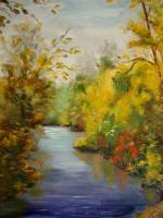 Mill Creek - Oil Paintings - By Glenda Roark, Soft Brush Strokes Painting Artist