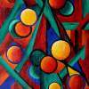 Tennis Balls - Acrylic Paintings - By Glenda Roark, Abstract Painting Artist