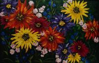 Wild Flowers - Acrylic Paintings - By Glenda Roark, Abstract Painting Artist