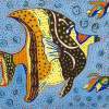 Angel Fish With Babies - Acrylics Paintings - By Judy Katon Heim, Interpretive Painting Artist