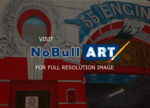 New York City Scenes - Engine Company 55 - Oil On Canvas