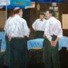 Waiters Of Mulberry Street---  Sold - Oil On Canvas Paintings - By Leslie Dannenberg, Realism Painting Artist