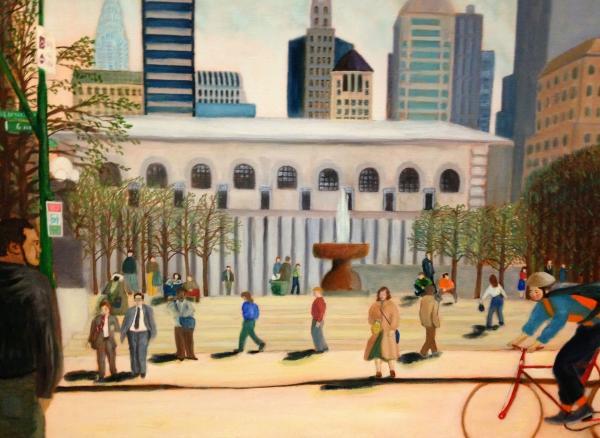 New York City Scenes - Bryant Park - Oil On Linen