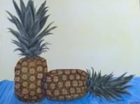 Pineapples - Oil On Canvas Paintings - By Leslie Dannenberg, Realism Painting Artist