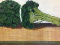 Bread Fruits And Vegetables - Broccoli - Oil On Masonite
