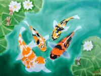 Seascapes - Koi Awaiting Food - Oil On Canvas