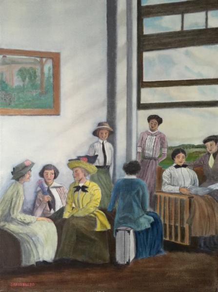 People - Waiting For Transportation - Oil On Canvas