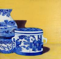 Eclectic - Blue Porcelain - Oil On Wood Block