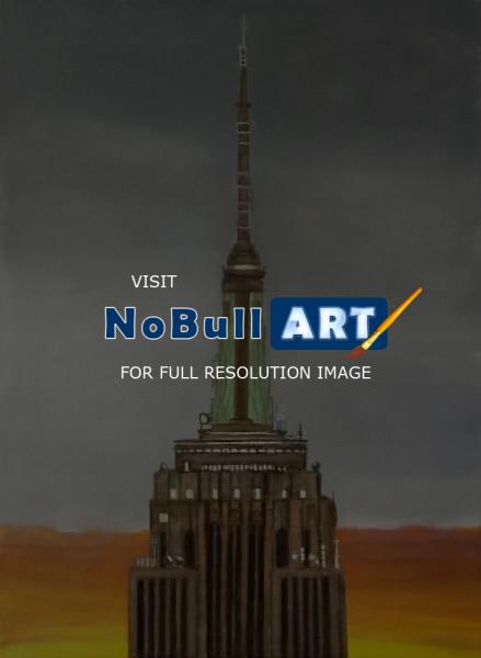 New York City Scenes - Empire State Building Sunrise - Oil On Canvas