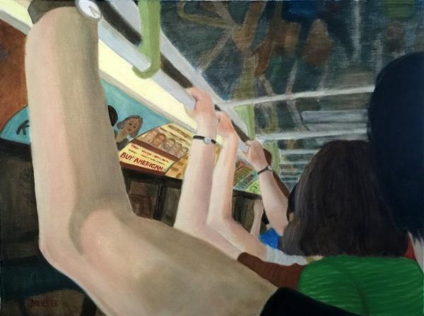 New York City Scenes - Rail Hangers - Oil On Linen