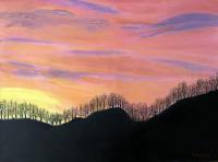 Smoky Mountains Sunrise - Oil On Canvas Paintings - By Leslie Dannenberg, Realism Painting Artist