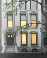 Twilight Exterior - Oil On Canvas Paintings - By Leslie Dannenberg, Realism Painting Artist