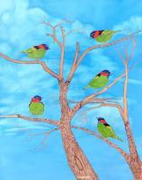 Birds Of A Feather 2 - Oil On Canvas Paintings - By Leslie Dannenberg, Realism Painting Artist
