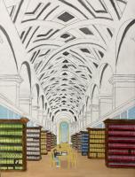 Law Library III - Oil On Canvas Paintings - By Leslie Dannenberg, Impressionism Painting Artist