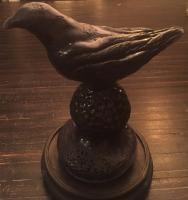 Crow - Natural Clay Glaze Sculptures - By Suzanne Burke, Bohemian Sculpture Artist