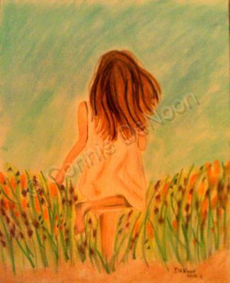 Pastels - Child Running - Soft Pastel