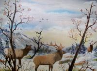 Wildlife - Fall In The Beartooth Mountains - Oils