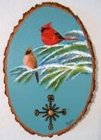 Hand Painted Clocks - Cardinal Wall Clock - Oils