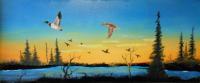 Wildlife - Take Off At Sunrise - Oils