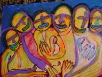 Le Strange Family - Oil And Plastic On Canvas Paintings - By Dahn Midora, Original Painting Artist