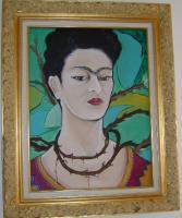 Woman - Frida Kahlo In Vines - Oil On Canvis Original