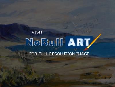 California Paintings - Seagulls At Mono Lake - Oil