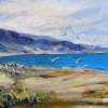 Seagulls At Mono Lake - Oil Paintings - By Juliet Mevi, Impressionism Painting Artist