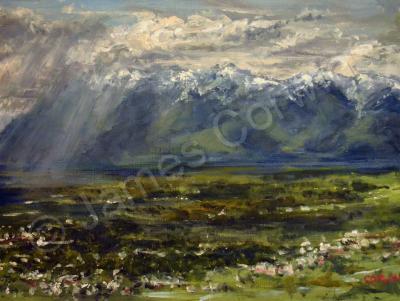 Current Work - Rain On The Valley Floor - Oil