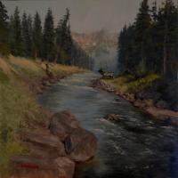 Crossing The Divide - Oil Paintings - By James Corwin, Realism Painting Artist