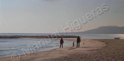 Seaside - Cala De Pedregalejo - Oil On Canvas