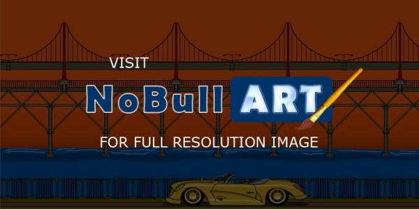 2D - Sunset Bridge - Mspaint