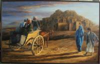 Old City Of Ghazni - 130X200Cm Paintings - By Akram Ati, Oil Painting On Canvas Painting Artist