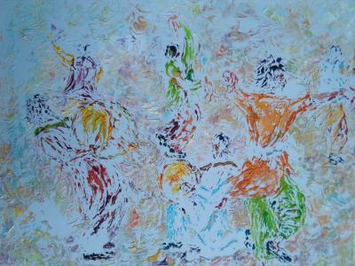 M - Afghan Neational Dance - 60X80Cm