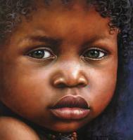 Girl Child - Acrylics Paintings - By Simba   Robert Makoni, Mixed Media Painting Artist