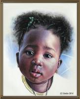 Little Girl - Acrylics Mixed Media - By Simba   Robert Makoni, Mixed Media Mixed Media Artist