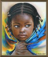 Hazel Eyes - Acrylics Paintings - By Simba   Robert Makoni, Mixed Media Painting Artist