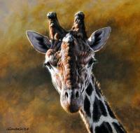Giraffic - Oil On Canvas Paintings - By Simba   Robert Makoni, Oils Painting Artist